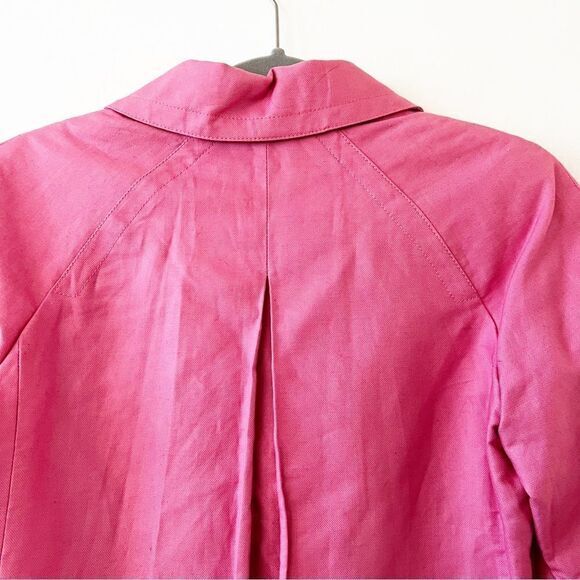 Talbots Linen Blend Blazer Barbie Pink Trapeze Style Women’s Size 10P‎ Spring - Picture 7 of 8